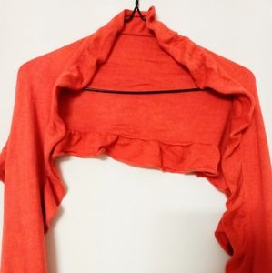 GAP red orange ruffled wool scarf